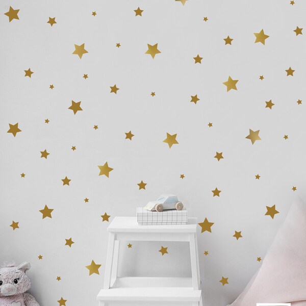 Gold Star Wall Decals Etsy UK