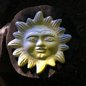 Sun with face ceramic figure | wall decor | Sardinia ceramics