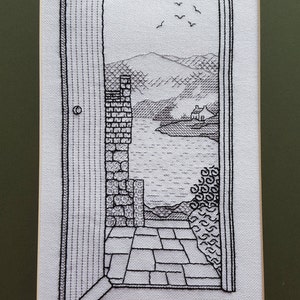 Blackwork Sea Loch-borduurkaart - liggend