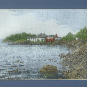 Shieldaig from the end of the village - a Scottish Highlands landscape cross stitch embroidery chart