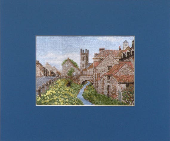 small landscape cross stitch embroidery chart Sailing in Diabaig Harbour
