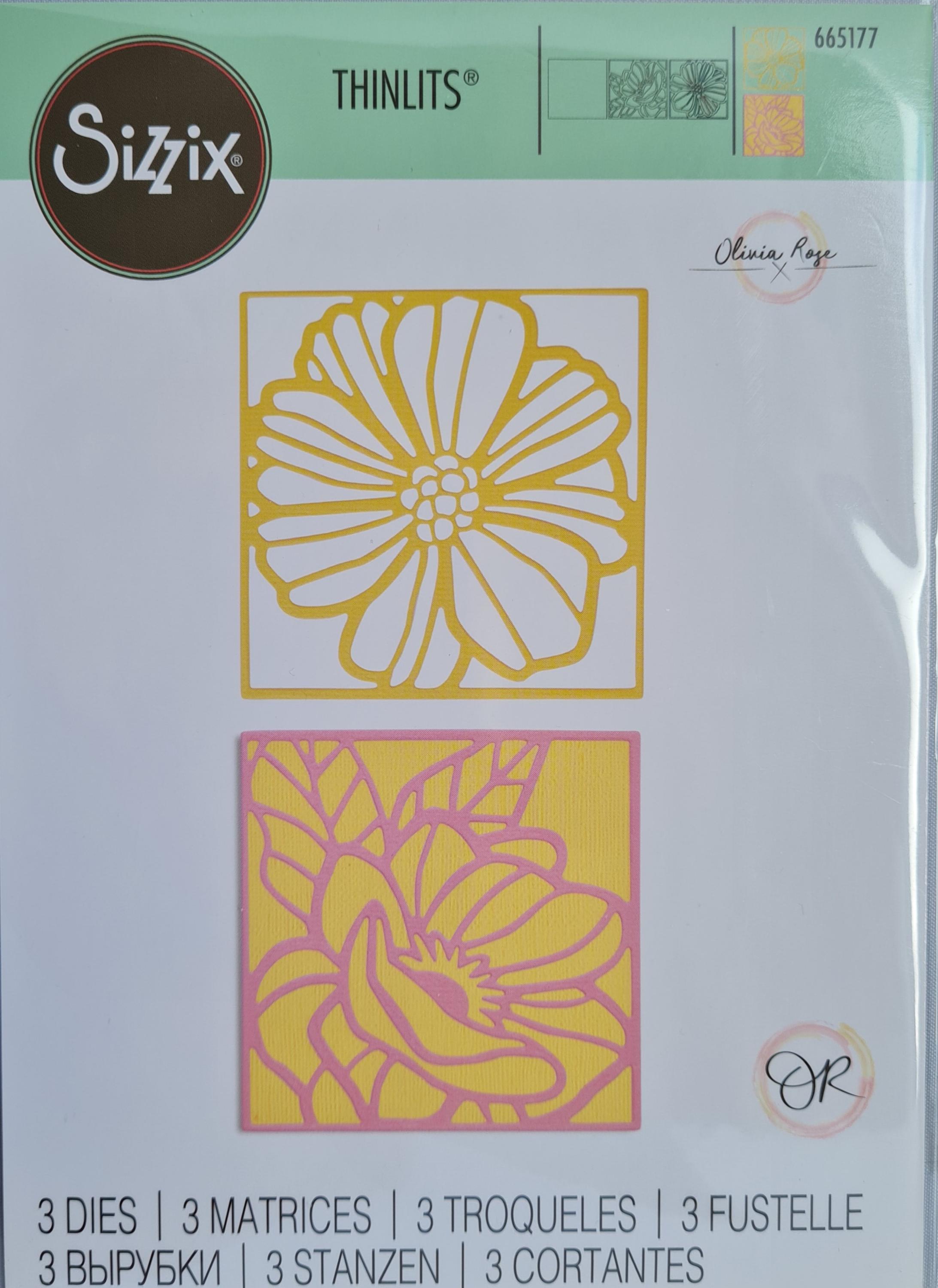 Floral Card Fronts - 3 Sizzix Dies 2 Flowers, 1 Frame - Olivia