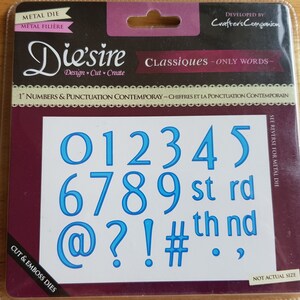 Die Sire Number & Punctuation Dies 1 pollice di altezza - di Crafters Companion