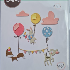 Célébration des bois - 10 poinçons Sizzix : banderoles, ballons, bébés animaux, Olivia Rose