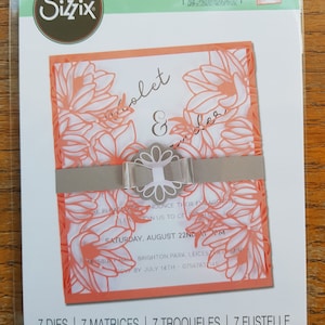 Envoltura floral: borde de flor, cinta, lazo y motivo central - 7 troqueles Sizzix