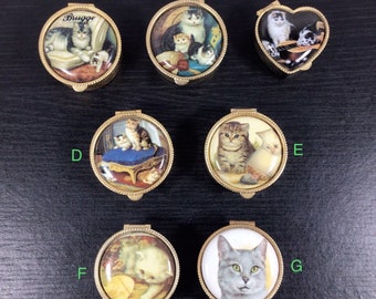 Vintage Cat Themed Pill Boxes