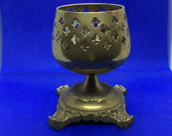 Old Vintage Wax Wachskunst Sculpted Candle Holder Grape Goblet Chalice