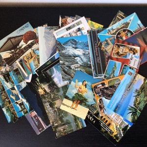 Vintage Group Of 45 Used World Souvenir Postcards With Stamps 1957 Onwards