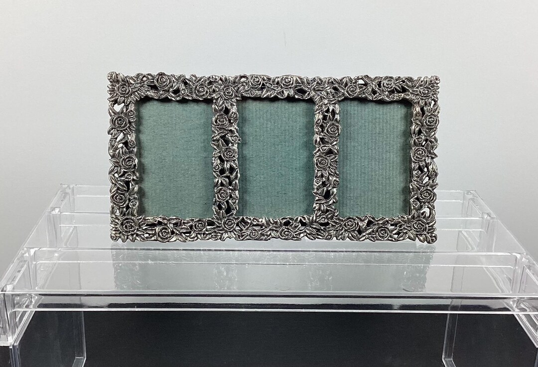 Vintage Rectangular Photo Frame With Three Small Picture Openings ...