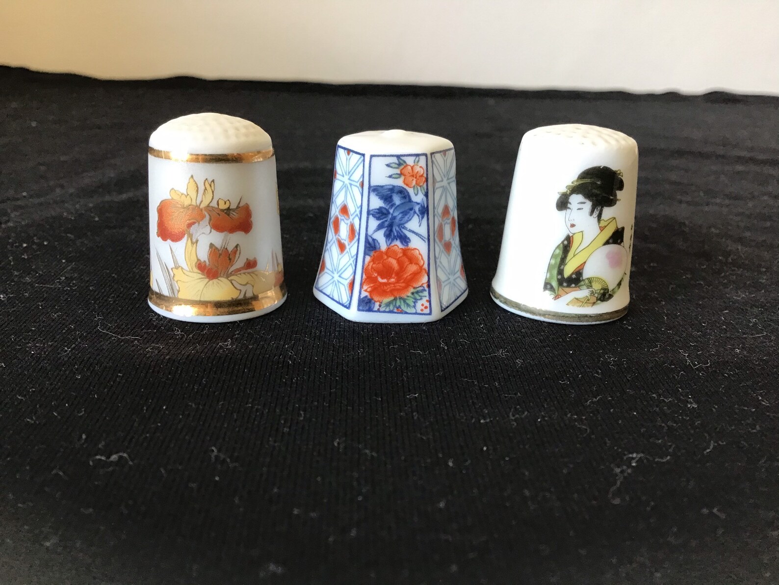 Vintage Group Of Three Japanese Thimbles Chokin Etsy