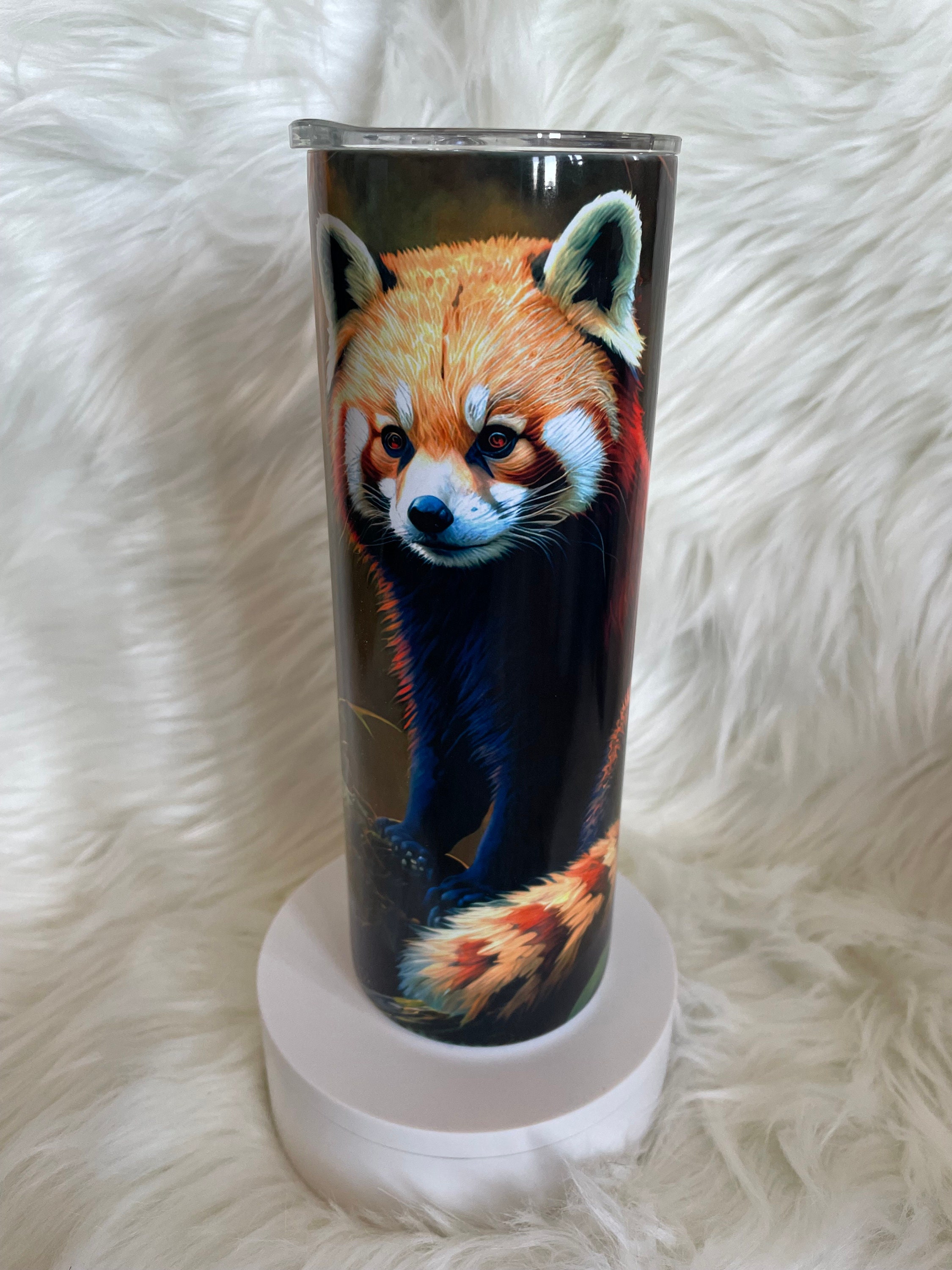 NymphFable 12oz Panda Gifts Wine Tumbler with Lid and Straw Insulated  Stainless Steel Panda Cups