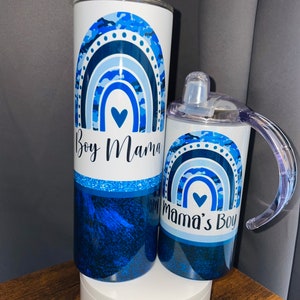 Mommy and mini matching tumblers, mommy and me matching cups, gifts, blue camo