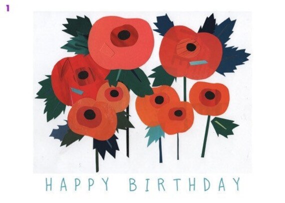 Joyeux Anniversaire Coquelicots Etsy Joyeux Anniversaire Coquelicots Etsy