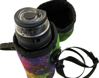 Neoprene insulated water bottle holder with shoulder strap