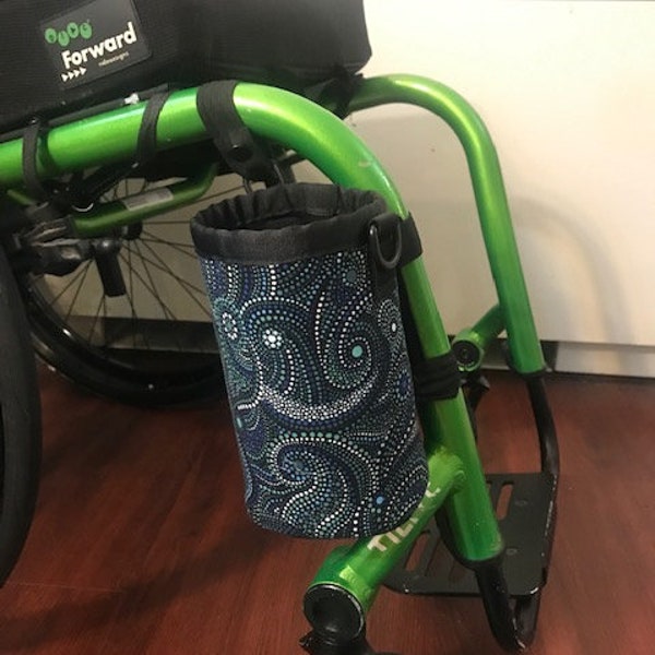 Wheelchair multipurpose cup holder -- neoprene