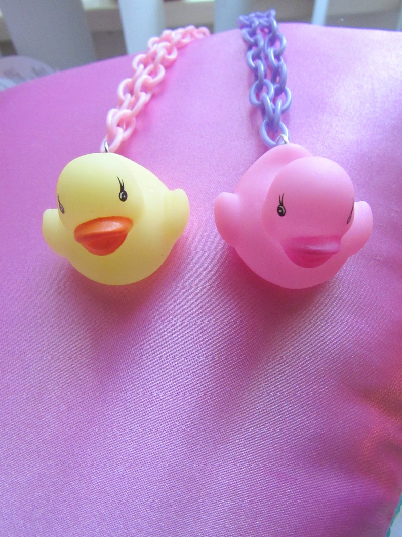 Pastel Rubber Ducky necklaces! fairy kei lolita kawaii fashion baby shower kidcore