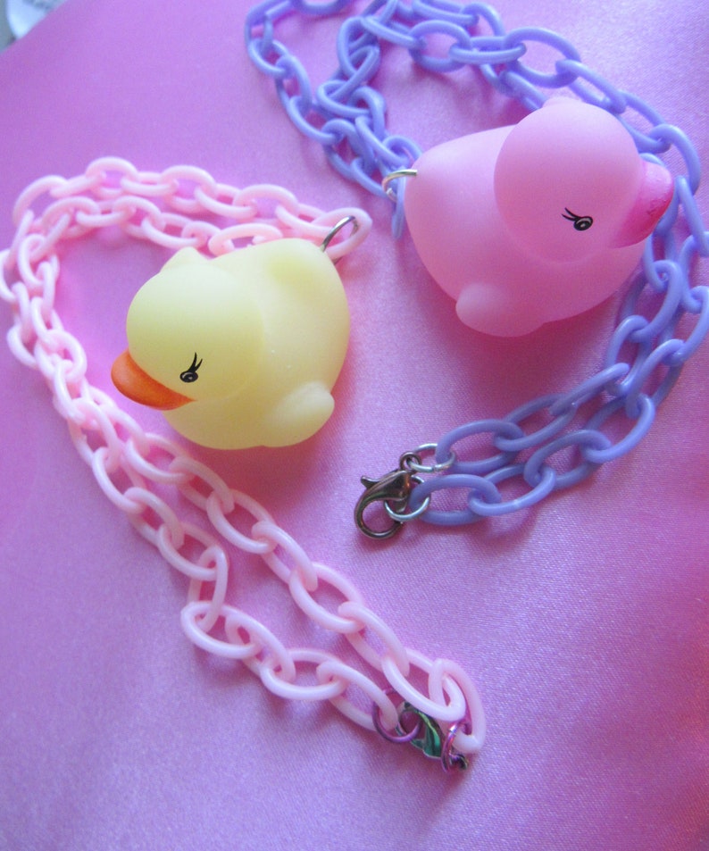Pastel Rubber Ducky necklaces! fairy kei lolita kawaii fashion baby shower kidcore