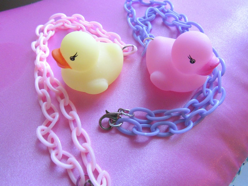 Pastel Rubber Ducky necklaces! fairy kei lolita kawaii fashion baby shower kidcore