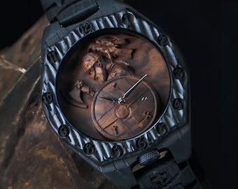 Lonely Warrior Limited | Wooden watch for men | Bog oak | Vikings Cosplay | Viking armor | torso armor | Men's watch | | viking jewery