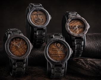 Personalized Wooden Watch, Custom Logo Business Gift, Engraved Company Award