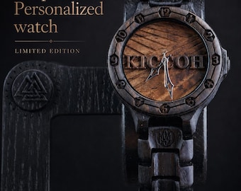 Custom Corporate Wooden Watch, Personalized Business Gift, Branded Executive Watch