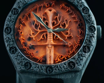 Árbol de Gondor | Roble de pantano 1500 años | El Señor de los Anillos | Reloj de madera para hombre | Aragorn | Tolkien | Reloj de pulsera de madera | reloj loter