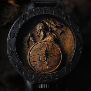Lonely Warrior | Wooden watch | Bog oak | Vikings Cosplay | Medieval armor | torso armor | Men&#39;s watch | wood watch for man | viking armor