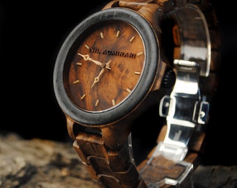 Noah Dark Wood Watch | Personalized Elegant Anniversary Gift