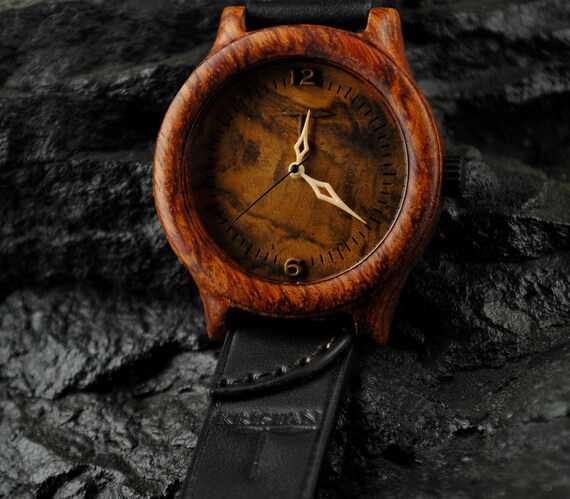 Buy Custom Engraved Watch Walnut Burl Mens Wood Watch Montre Homme