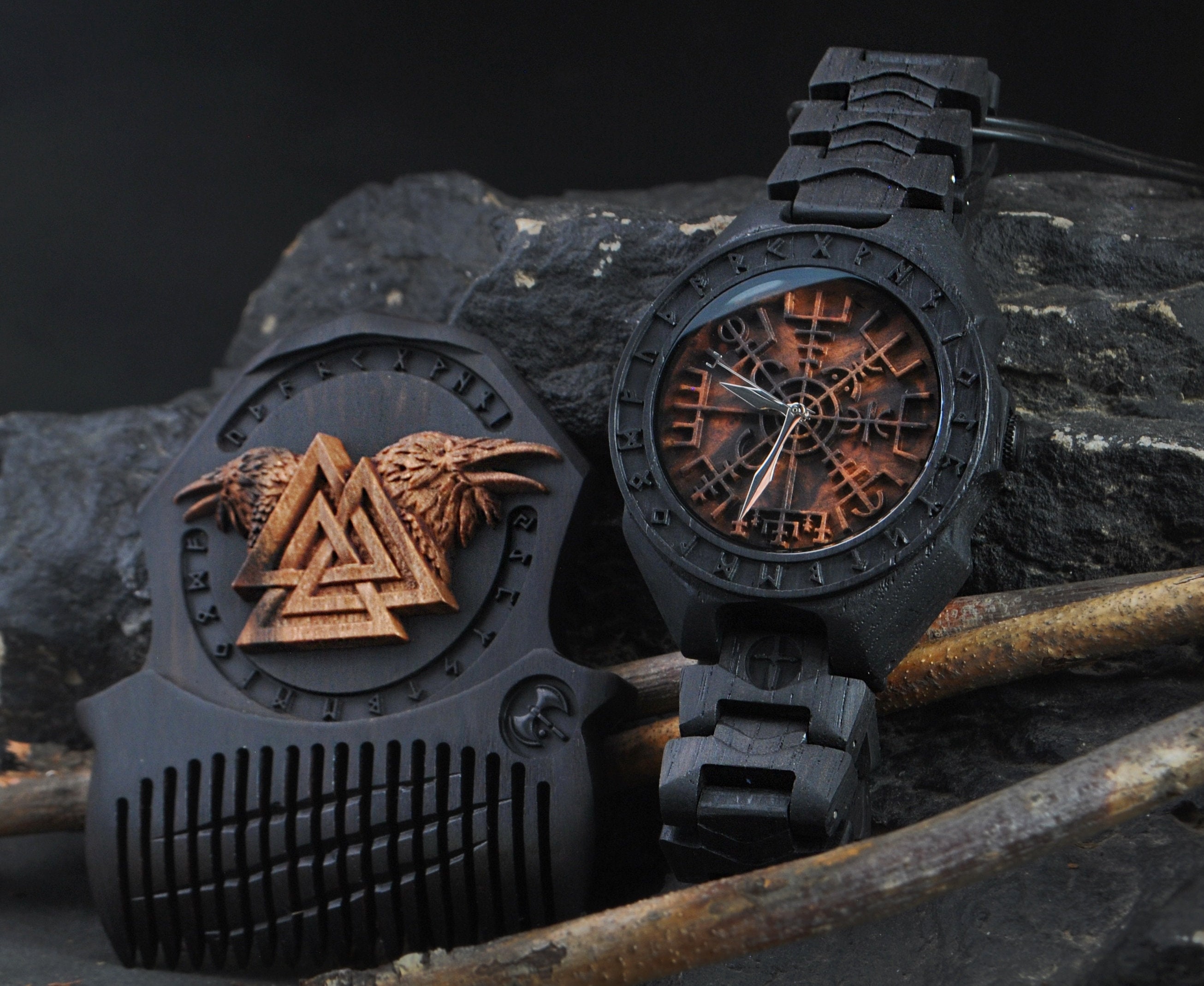 Viking Watch Cool Wood Watches Personalized Viking Compass