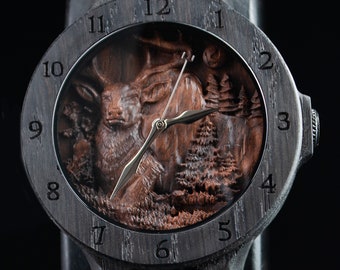 Deer Bog Oak Watch | Personalized Forest Wildlife Gift for Men