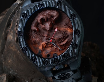Balrog Bog Oak Watch | Gothic Celtic Fantasy Timepiece, Tolkien Inspired