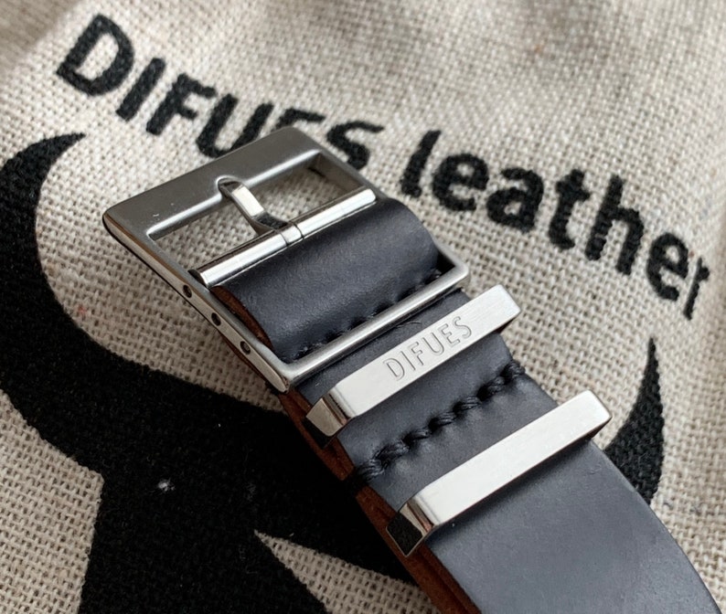 Premium Shell Cordovan leather one piece watch strap width Etsy