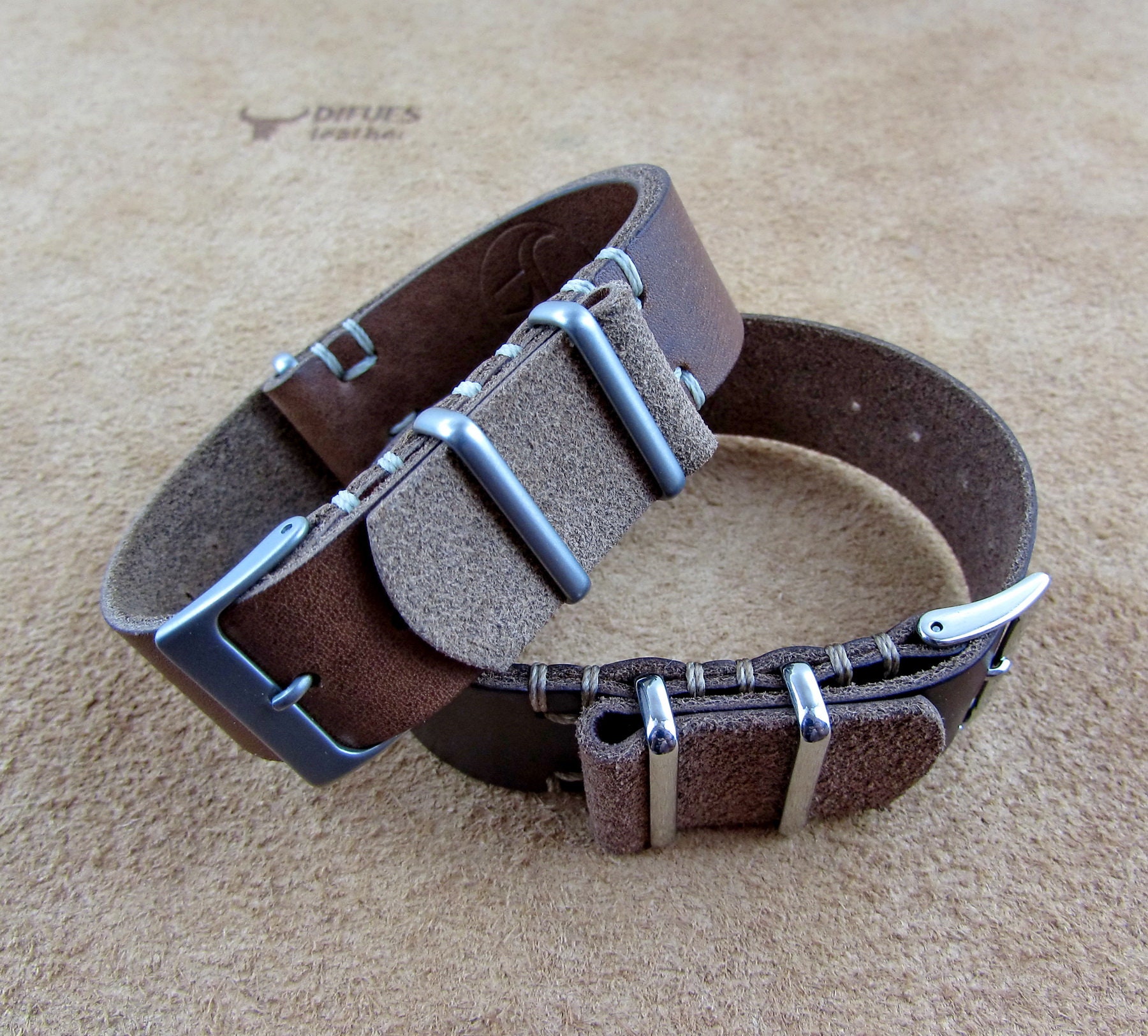 Unique design Horween leather NATO watch strap 16 18 20 22 Etsy