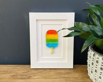Framed Fused Glass Ice Lolly Picture by Niko Brown