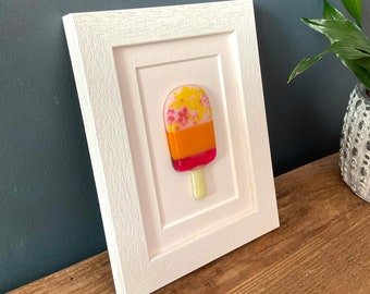 Framed Fused Glass Ice Lolly Picture by Niko Brown
