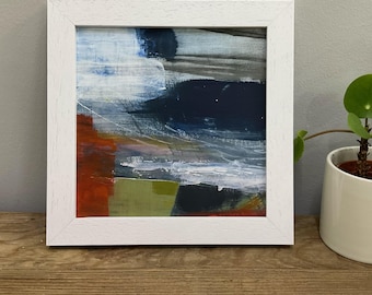Cornish Coastal Abstract Painting - Original Framed Landscape Inspired Artwork by Niko Brown