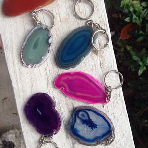 Agate Slice Keychain (1)