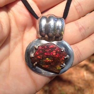 Ammolite Sterling Silver Pendant image 1