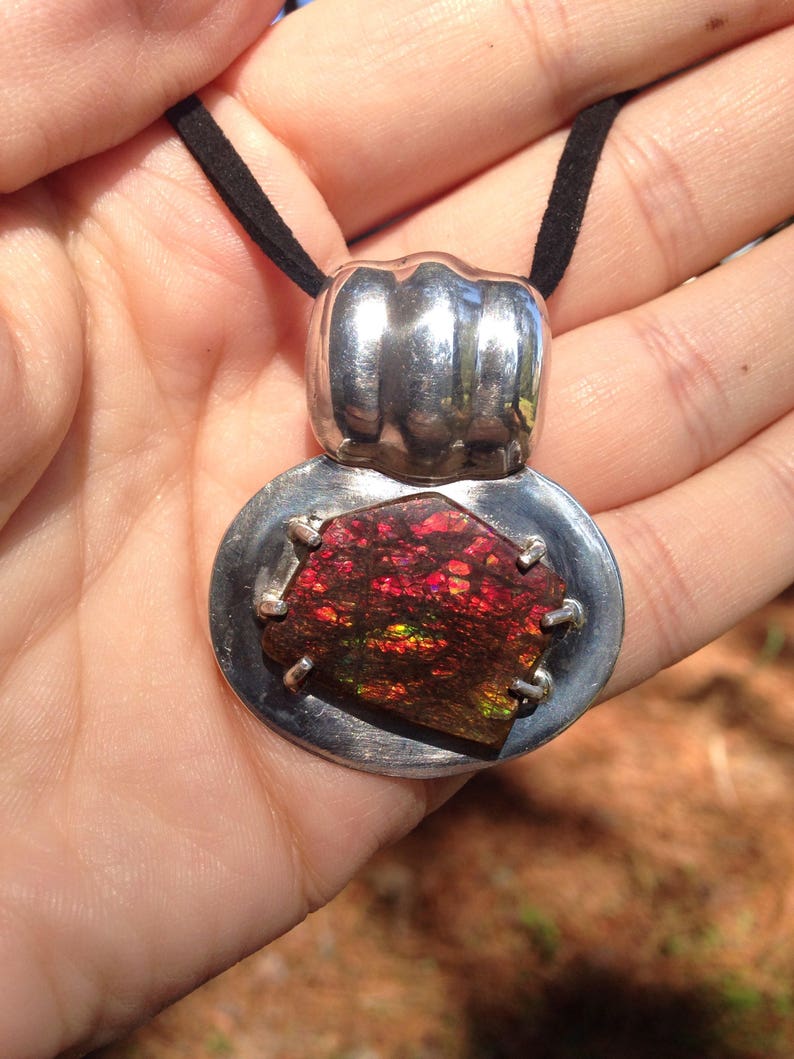 Ammolite Sterling Silver Pendant image 1