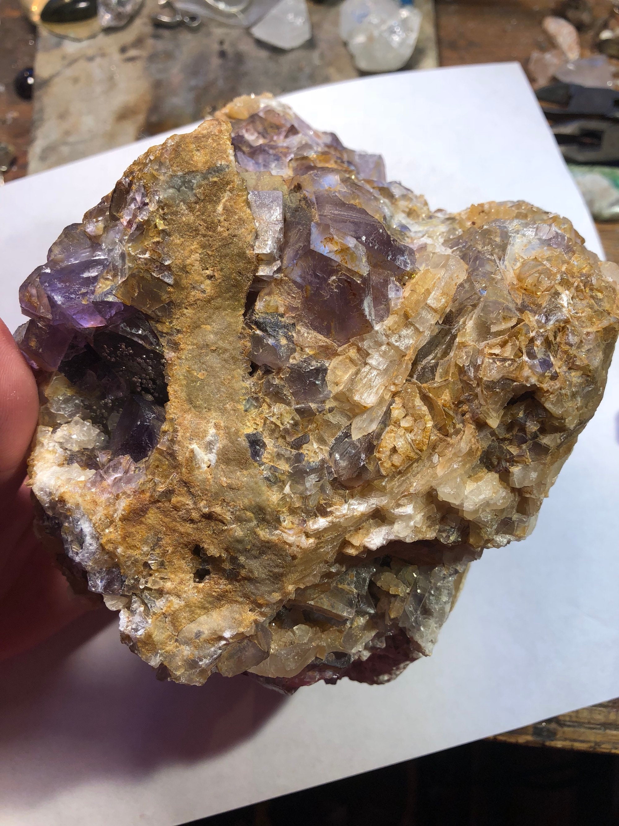 Big Fluorite Barite Linarite Specimen from Blanchard Mine Etsy
