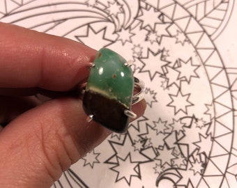 Chrysoprase Sterling Silver Ring