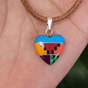 Inlay Stone Heart Necklace
