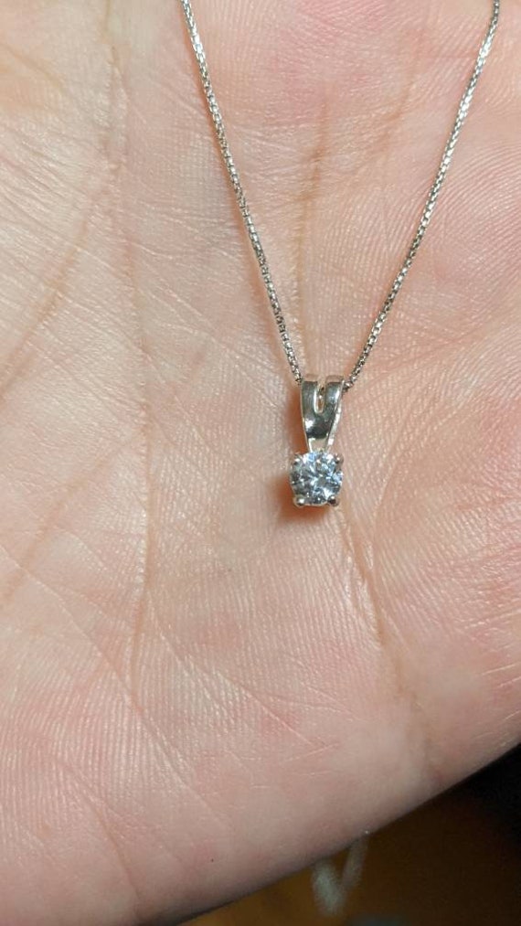 Sterling Silver Cubic Zirconia Necklace - image 1