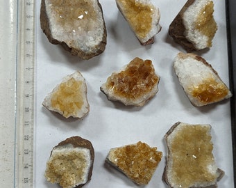 9pcs Citrine Clusters