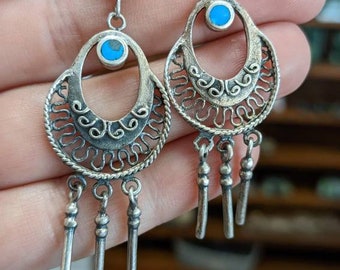 Orecchini Pendenti Boho In Argento Sterling Con Turchese – Regalo Donna - 2