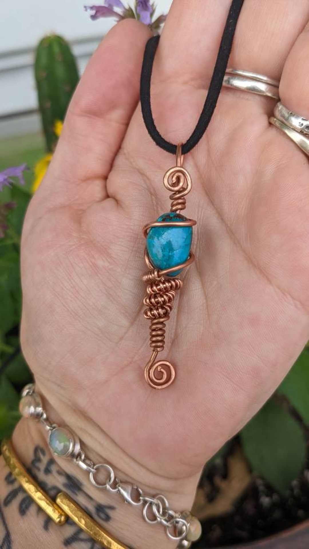 クリソコラワイヤーラップペンダント - Etsy 日本