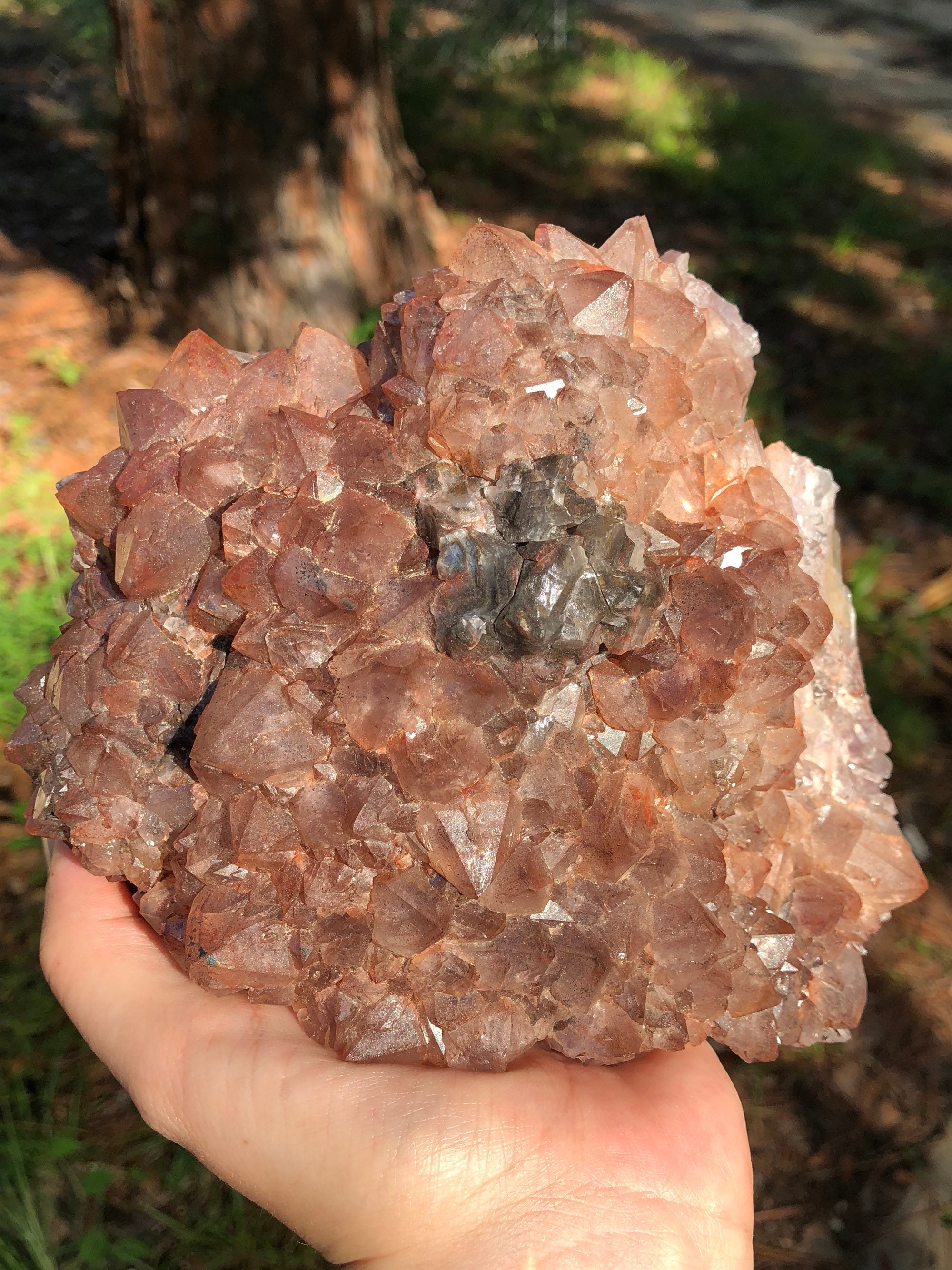 Big Red Amethyst With Calcite! - Etsy