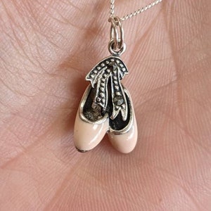 Sterling Silver Ballerina Shoes Pendant on Sterling Chain