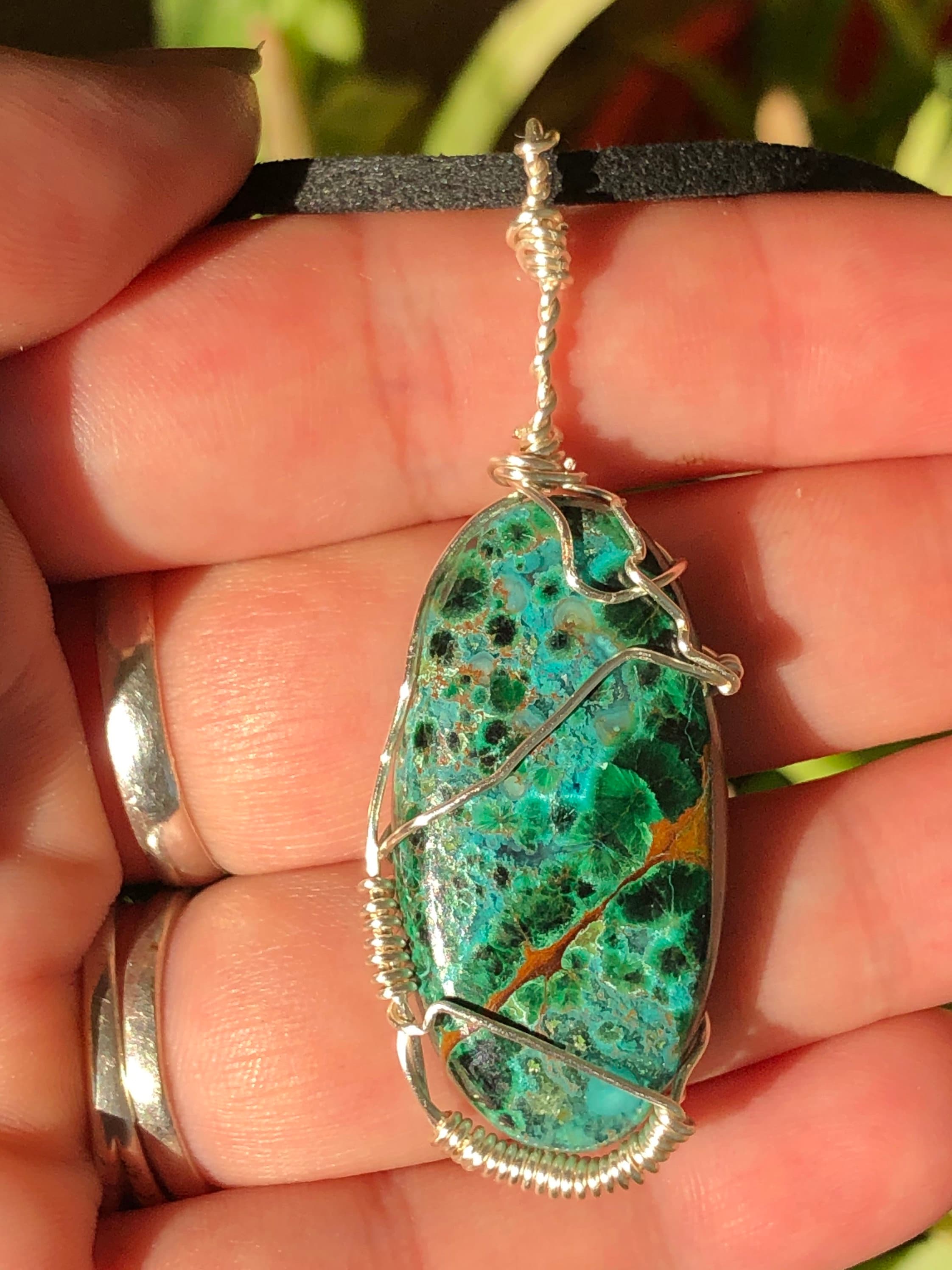 クリソコラ マラカイト ペンダント - Etsy 日本